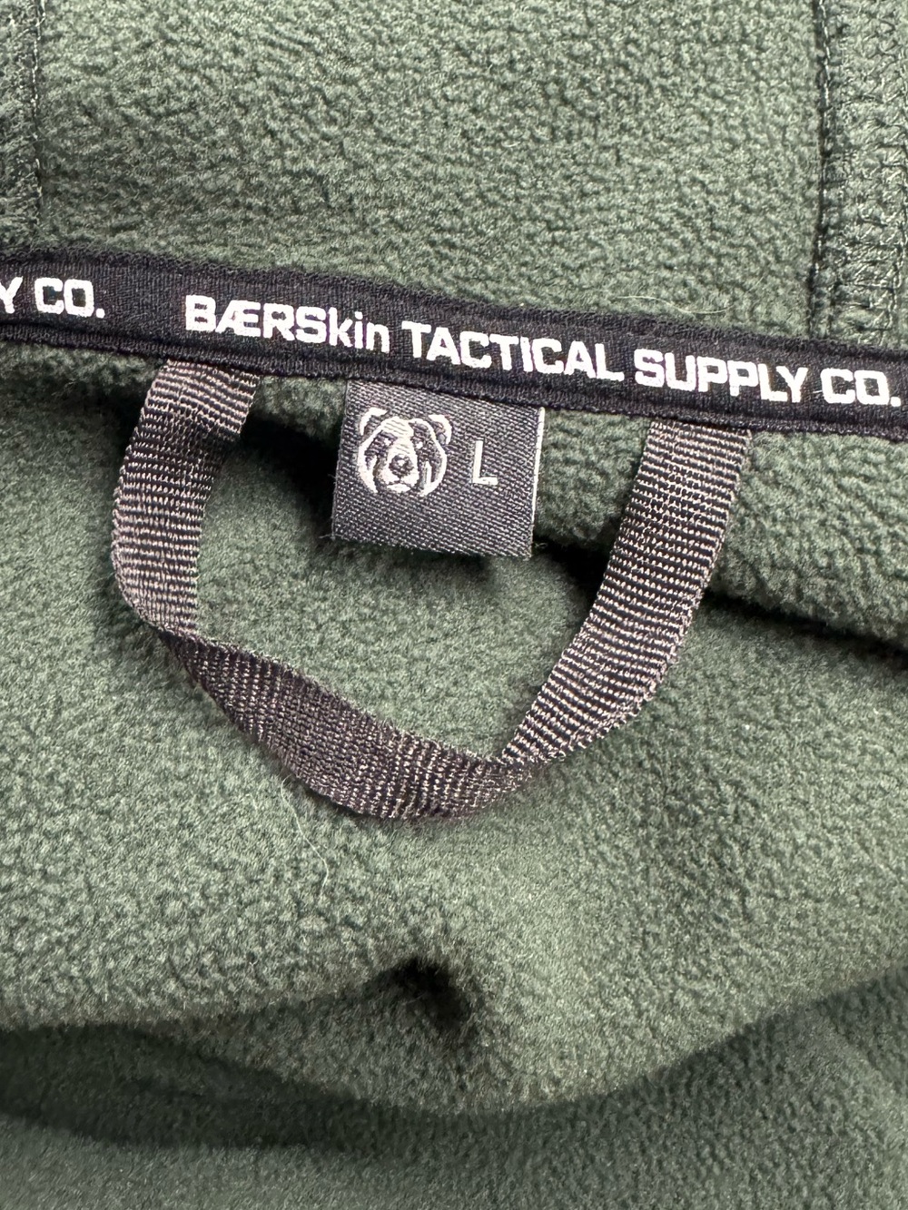 Baerskin Tactical Green Fleece Zip Up Sweatshirt Jacket Men’s Large - Picture 3 of 3